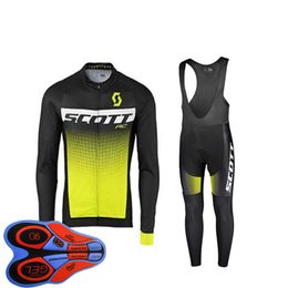Spring/Autum SCOTT Team Mens cycling Jersey Set Long Sleeve Shirts Bib Pants Suit mtb Bike Outfits Racing Bicycle Uniform Outdoor Sports Wear Ropa Ciclismo S21042022