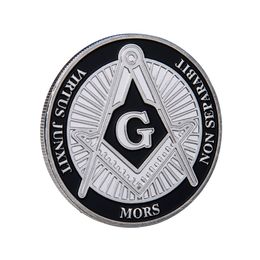 Silver masonic stamping metal coin Fashion Accessories Free masonary Emblem Brotherhood Under Fatherhood of God Commemorative Coins Freemason Token Collectible