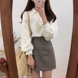 Loose Casual Solid Colour Lazy Retro Sweater Female Korean Harajuku Women's Sweaters Japanese Kawaii Ulzzang Clothing For Women X0721