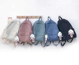 30pcs Backpack Women Nylon Plain Brief Large Capacity Sport Travel School Bags Mix Colour