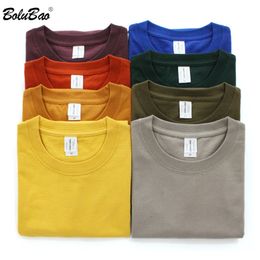 BOLUBAO Men Harajuku T Shirt Hip Hop Brand Mens Fashion Summer Casual T Shirt 100% Cotton T-Shirts Top 210518