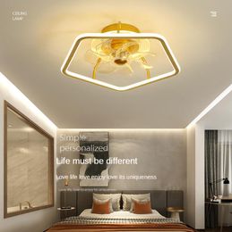 Nordic Ceiling Fan Light Ultra-thin Simple Electric Bedroom Home Dining Room Integrated Fans