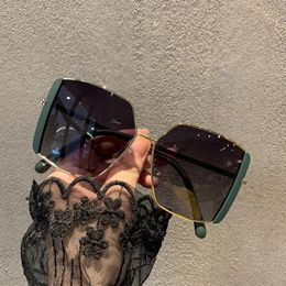 Sunglasses 2022 Alloy Square Frame Women Fashion Eyewear Female Oversized Sun Shades Glasses Ladies Anti-UV