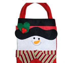 2021 New Year Chrismas Santa Claus Kids non-woven candy gift bags Handbag Pouch Wedding Sack Present Bag Christmas Decoration Cute Santa