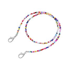 2021 Boho Summer Transparent Glass Beaded Reading Glasses Chains Lanyards For Women Multicolor Sunglasses Chain Face Chain