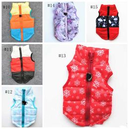 Dog Clothes Windproof Pet Clothing Dog Coats Warm Padded Puppy Vest Small Dog Jackets Outfits Dogs Supplies 15 Designs 50pcs