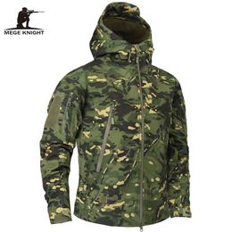 Mege Brand Clothing Autumn Men's Military Camouflage Fleece Jacket Army Tactical Multicam Male Windbreakers 210811