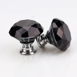 Knob Screw Fashion 30mm Diamond Crystal Glass Door Knobs Drawer Cabinet Furniture Handle Knob Screw Furniture Accessories sea shipping DAS316