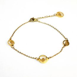 Charm Bracelets 2021 Trendy Gold Colour Metal Accessories Bracelet For Women Jewellery Link Chain Adjustable Party Gift FB-002