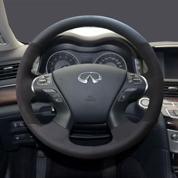 For Infiniti Qx70 q30 Q50L QX50 Q70 QX60 DIY custom leather hand-sewn steering wheel cover car interior accessories