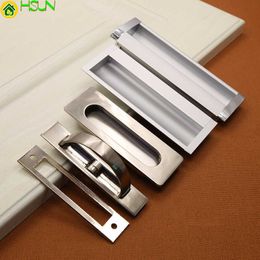 2 pcs Concealed handle embedded zinc alloy invisible Sliding Door Drawer square cabinet door hidden Aluminium