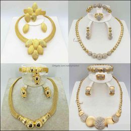 Bracelet, Earrings & Necklace Jewellery Sets Brand Bracelet Earring High Grade Bride Wedding Ring Set Womens Gift Selection Drop Delivery 2021