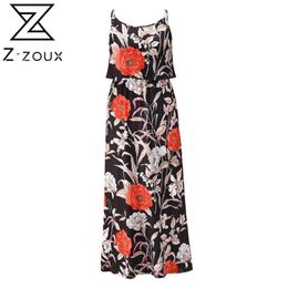 Women Dress Flower Printed Bohemia es Sexy Long Print Floral Maxi Fashion Loose Beach es Plus Size 210513