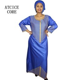 african dresses for women Dashiki Dresses bazin riche traditional african clothing For ladies without scarf 210408