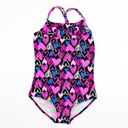 Girls Lovely Swimsuit One Piece Swiming Suit Girl Swimwear Beachwear Children Bathing Baby Siamese Triangle Princess Bikini