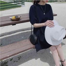 S- XL Cotton linen Plus Size Summer Girls Party Female Vintage Dress short Sleeve Women Dresses oversize Robe Vestido 210417