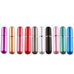 5ml Refillable Portable Mini Perfume Bottle &Traveler Aluminium Spray Atomizer Empty perfumery bottle 15color option JJE10610