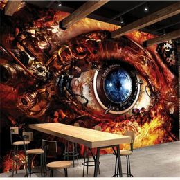 beibehang Wallpaper custom mural wallpaper retro style retro machine eye bar KTV decorative painting background wall