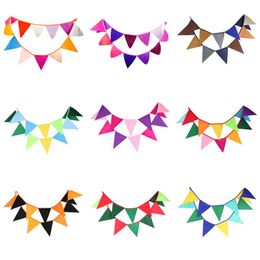 outdoor pennant banner Canada - Party Decoration 12 Flags 2.8m Kinds Of Nonwoven Fabric Bunting Pennant Banner Garland Baby Shower Outdoor DIY Home