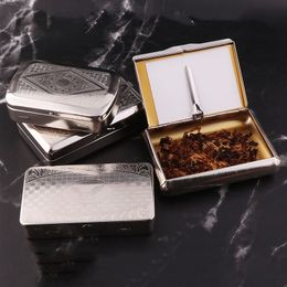 Porta tabacco da sigaretta a prova di umidità con design intagliato in metallo