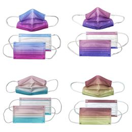 Adult mask gradient color disposable non-woven anti-dust breathable masks