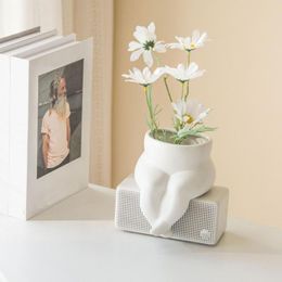Planters & Pots Ceramic Human Body Shape Vase Flower Arrangement Container Plant Pot Modern Home Office Decoration