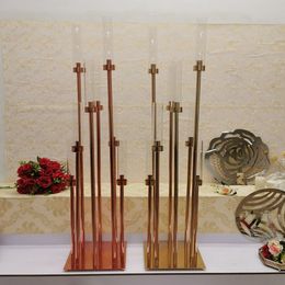 Wedding Table Metal Floor Gold Candle Holder Candelabras For Wedding Candelabrum Centerpiece Decor Candlestick senyu764