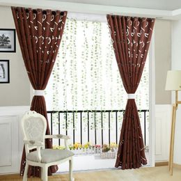 Ready Made Semi-blackout Curtains Blind Panel Fabrics For Window Purple Living Room Treatment Black White Curtain & Drapes