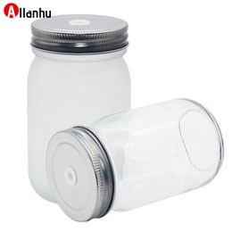 NEW! Thermal Transfer Mason Mugs Without Handle Glass Bottle Blank Diy Personalised Custom Fruit Glass Drink Cup Printing Glass Tumblers