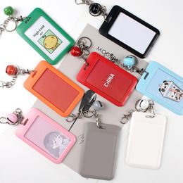 Card Holders Unisex Bank Identity Bus ID Holder Case Cute Cartoon Women Girls With Bell Key Chain Cover