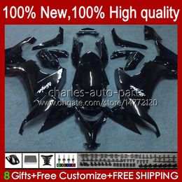 Motorcycle Fairings For KAWASAKI NINJA ZX 10R ZX10 10 R 1000 CC ZX10R 08 09 10 Body Gloss black 56No.54 1000CC ZX1000C ZX-10R 2008 2009 2010 ZX1000 08-10 Bodywork Kit