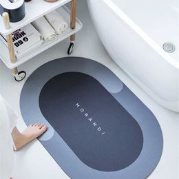 Bathroom Anti-slip Mat Diatom Mud Absorbent Pad Nordic Style Toilet Floor Mat Soft Diatomite Bathroom Toilet Carpet 211130