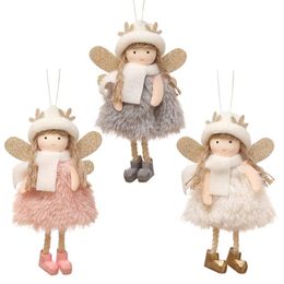 Christmas Decorations 3PCS Doll Hanging Angel Cute Decoration Plush Tree Door Wall Ornament Bag Pendan