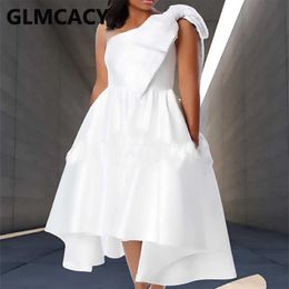 One Shoulder Sweet Mini Dress Elegant Evening Party Vestidos 210702