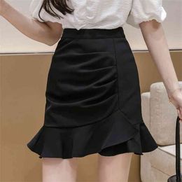 Casual women's skirts spring large size temperament fishtail bag hip high waist all-match 210520