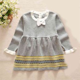 Baby Girls Knitted Dress Autumn Winter Clothes Infant Toddler Tops Shirts For Girl Kid Cotton Christmas Dresses 210528