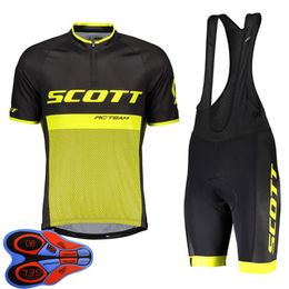 Summer SCOTT Team Mens Cycling Jersey suit short sleeve Bike shirt bib pants sets Quick Dry Breathable pro Racing Clothing Size XXS-6XL Y21041036