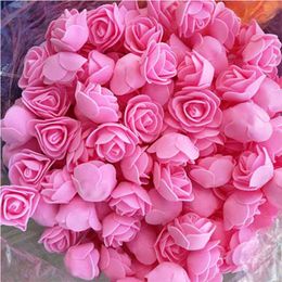 500pcs 3cm Mini Artificial PE Foam Rose Flower Heads For Wedding Home Decoration Handmade Fake Flowers Ball Craft Party Supplies 210831