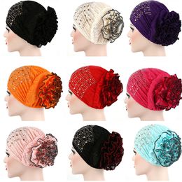 Muslim Women Ladies Underscarf Bonnet Hijab Inner Caps Chemo Cancer Turban Rhinestone Headscarf Hair Loss Covers Head Wrap Hat