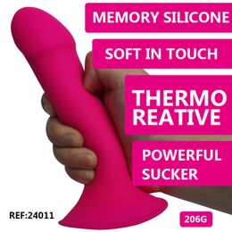 Dual density Memory soft silicone dildo reactive with suction cup artificial realistic penis dick masturbator erotic g spot