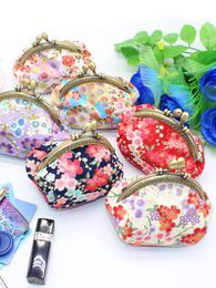 Japanese Printed Cloth Art Coin Purse Ladies Small Cosmetic Lipstick Key Bag Wholesale Wallet