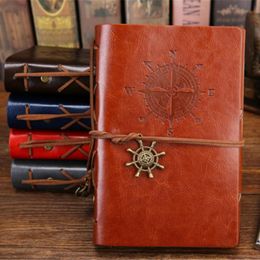 Notepads Artificial PU Traveler's Notebook Diary Planner Stationery Vintage Pirate Spiral Note Book Journal Ring Binder Blank Sketchbook