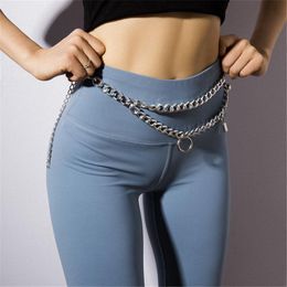 Other Alloy Lock Metal Wallet Belt Chain Rock Punk Trousers Hipster Pant Jean Keychain Silver Ring Clip Keyring Men's HipHop Jewellery