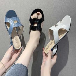 Fashion Party Shoes for Women Brown Green Ostrich Toe Flat Shoes for Work and Beach Summer New Y0721