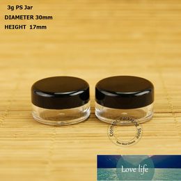 Packing Bottles 100pcs Wholesale 3g Empty Plastic Cream Jar Black Cap Eyeshadow Cosmetic Container Sample Pot Brand Facial Refillable