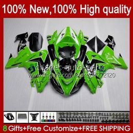 Motorcycle Bodys For KAWASAKI NINJA ZX 10R 10 R 1000 CC ZX10R 06 07 green stock Bodywork 14No.64 ZX-10R ZX1000 1000CC 2006 2007 ZX1000C ZX1000CC 2006-2007 Fairing Kit