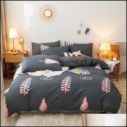 Bedding Sets Supplies Home Textiles & Garden Bloom Cotton Printed Pillowcase Quilt Er Bed Sheet Queen Size King Four-Piece Set Drop Delivery