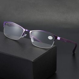Sunglasses Men Business Reading Glasses 2022 Square Presbyopia Eyeglasses Metal + TR90 Eyewear Soft Diopter +1.0 To 4.0