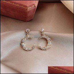 Dangle & Chandelier Earrings Jewellery S1013 Fashion S925 Sliver Post Atmospheric Moon Stud Women Elegant Drop Delivery 2021 W8L1N