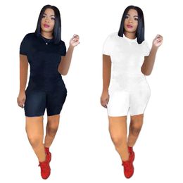 New Plus size 2XL Summer outfits Women jogger suits black tracksuits short sleeve T shirts+shorts pants two piece set sportswear casual letters joggers 4860